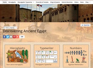 How discoveringegypt.com looks like on a tablet such as an iPad.