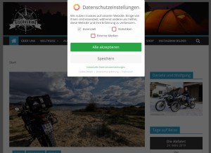 How discoveringtheworld.de looks like on a tablet such as an iPad.