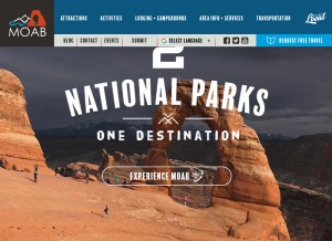 How discovermoab.com looks like on a tablet such as an iPad.