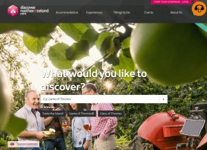 How discovernorthernireland.com looks like on a tablet such as an iPad.