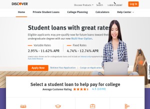 How discoverstudentloans.com looks like on a tablet such as an iPad.