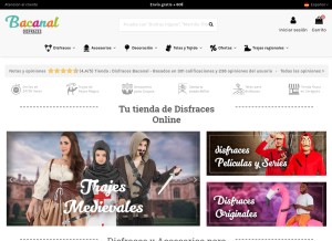 How disfracesbacanal.com looks like on a tablet such as an iPad.