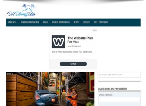 How disneydining.com looks like on a tablet such as an iPad.