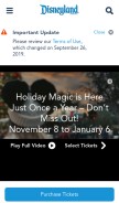 How disneyland.com looks like on a mobile device such as an iPhone.