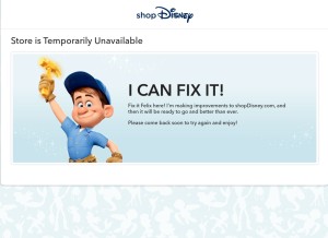 How disneystore.com looks like on a tablet such as an iPad.