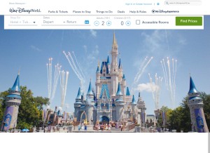 How disneyworld.com looks like on a tablet such as an iPad.