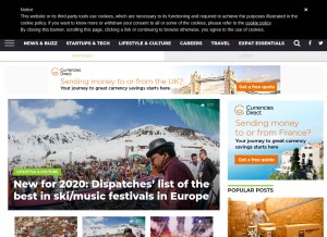 How dispatcheseurope.com looks like on a tablet such as an iPad.