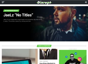 How disruptmagazine.com looks like on a tablet such as an iPad.
