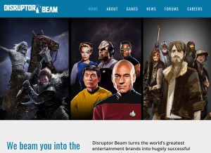 How disruptorbeam.com looks like on a tablet such as an iPad.