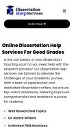 How dissertationhelpservices.uk looks like on a mobile device such as an iPhone.