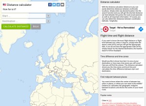How distance.to looks like on a tablet such as an iPad.