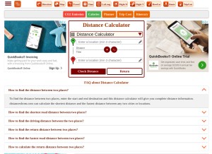 How distancesfrom.com looks like on a tablet such as an iPad.