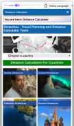 How distantias.com looks like on a mobile device such as an iPhone.