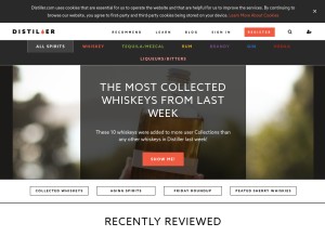 How distiller.com looks like on a tablet such as an iPad.