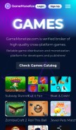 How distributegames.com looks like on a mobile device such as an iPhone.