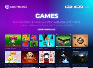How distributegames.com looks like on a tablet such as an iPad.