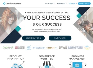 How distributorcentral.com looks like on a tablet such as an iPad.