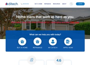 How ditech.com looks like on a tablet such as an iPad.