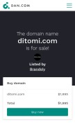 How ditomi.com looks like on a mobile device such as an iPhone.