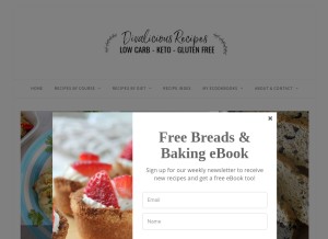 How divaliciousrecipes.com looks like on a tablet such as an iPad.