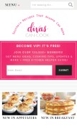 How divascancook.com looks like on a mobile device such as an iPhone.