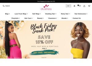 How divatress.com looks like on a tablet such as an iPad.