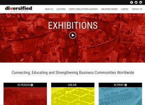 How divcom.com looks like on a tablet such as an iPad.