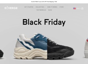 How diverge-sneakers.com looks like on a tablet such as an iPad.