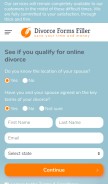 How divorcefiller.com looks like on a mobile device such as an iPhone.