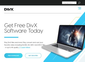 How divx.com looks like on a tablet such as an iPad.