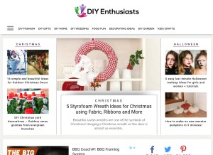 How diy-enthusiasts.com looks like on a tablet such as an iPad.