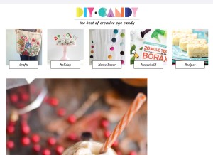 How diycandy.com looks like on a tablet such as an iPad.