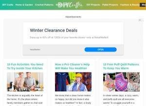 How diycraftsy.com looks like on a tablet such as an iPad.