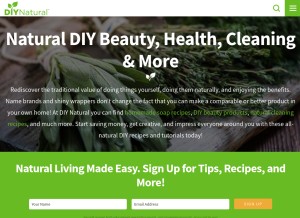 How diynatural.com looks like on a tablet such as an iPad.