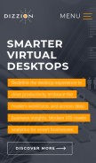 How dizzion.com looks like on a mobile device such as an iPhone.