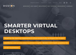 How dizzion.com looks like on a tablet such as an iPad.