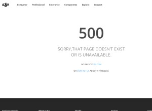 How dji.com looks like on a tablet such as an iPad.