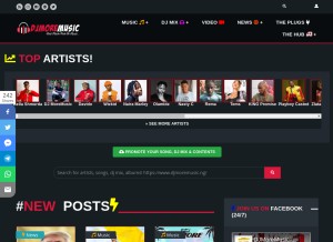 How djmoremusic.ng looks like on a tablet such as an iPad.