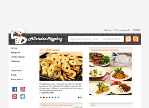 How dk-kogebogen.dk looks like on a tablet such as an iPad.