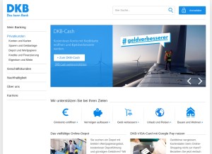 How dkb.de looks like on a tablet such as an iPad.