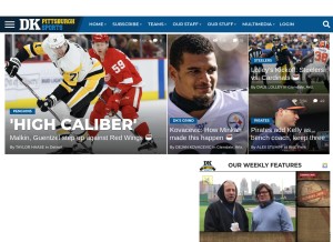 How dkpittsburghsports.com looks like on a tablet such as an iPad.