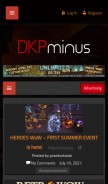 How dkpminus.com looks like on a mobile device such as an iPhone.