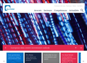 How dlapiper.com looks like on a tablet such as an iPad.