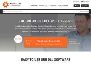 How dll-files.com looks like on a tablet such as an iPad.