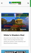 How dlminecraft.com looks like on a mobile device such as an iPhone.