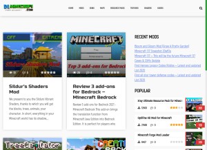 How dlminecraft.com looks like on a tablet such as an iPad.