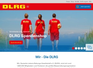 How dlrg.de looks like on a tablet such as an iPad.