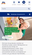 How dm.de looks like on a mobile device such as an iPhone.