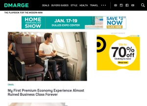 How dmarge.com looks like on a tablet such as an iPad.