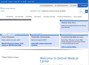 How dmc.org looks like on a tablet such as an iPad.